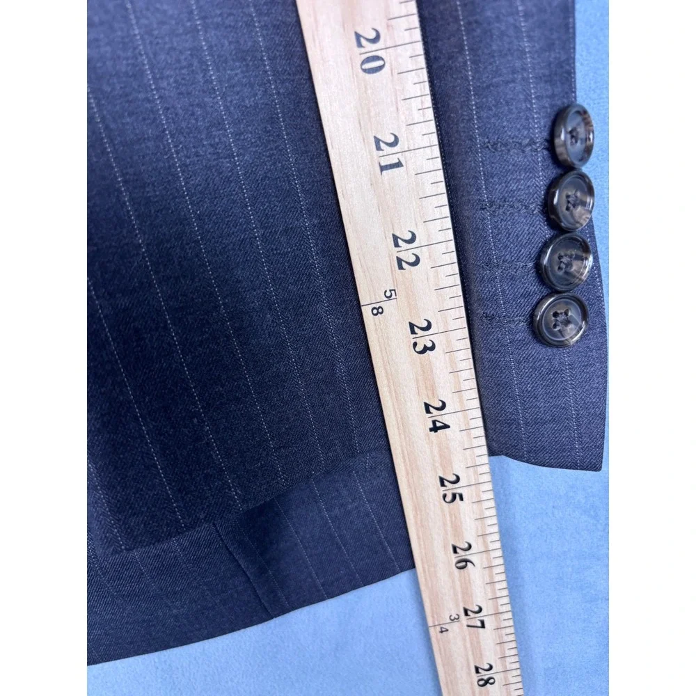 Ralph Lauren Mens Pinstripe Blazer Gray Wool 3 Button Sport Coat